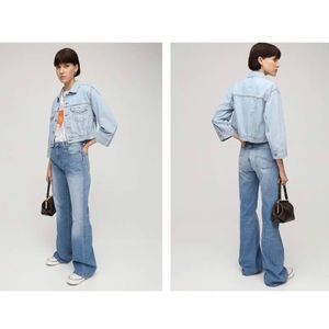 NWT free people x denimist evelyn wide leg in mote